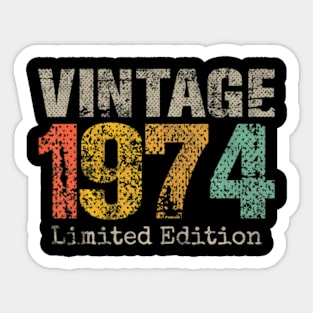 1974 50Th Birthday 50 Year Old For Men Women Sticker